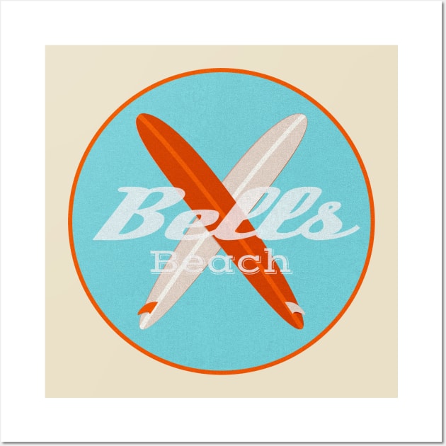 Bells Beach Crossed Surfboards Wall Art by AKdesign